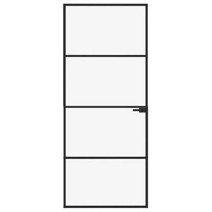 Binnendeur – Zwarte Deur – Interne Deur – Glazen Deur – Aluminium Deur – Temper Veilig Glas – Slank Design 83x201,5 cm