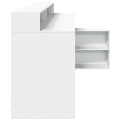 Bureau – Werkplektafel – Computertafel – Laptoptafel – Schrijftafel – Wit – RGB LED-verlichting – Vochtbestendig Hout