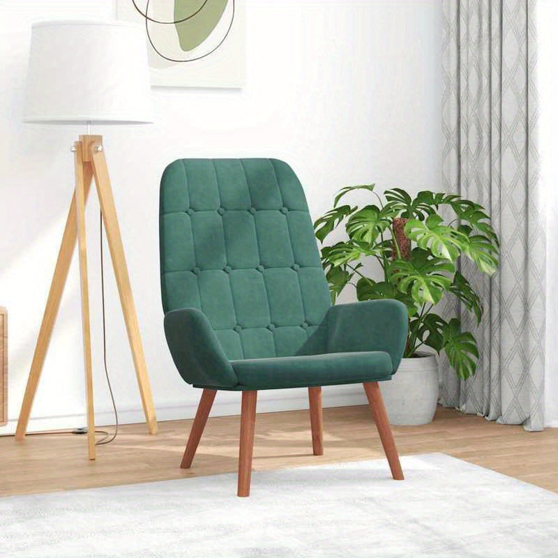 Fauteuil – Relaxstoel – Leunstoel – Zetel – Draaifauteuil – Donkergroen Velvet – Duurzaam Hardhouten Frame – Makkelijk Schoon Te Maken