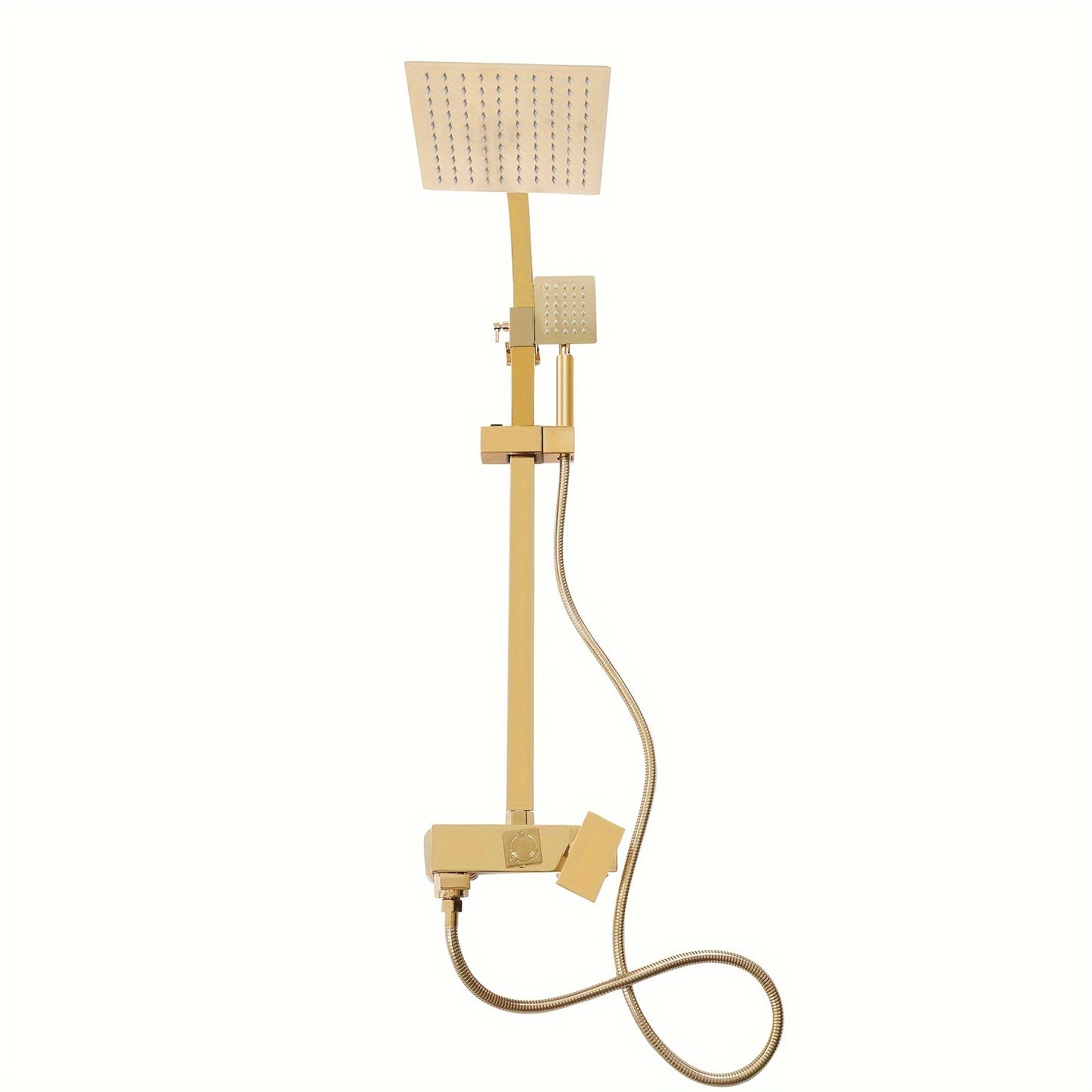 Golden Douche Systeem – Regendouche – Douche Set – Douchekop – Douche Accessoires – Roestvrij Staal – Verstelbare Hoogte – Luxe Gouden Afwerking