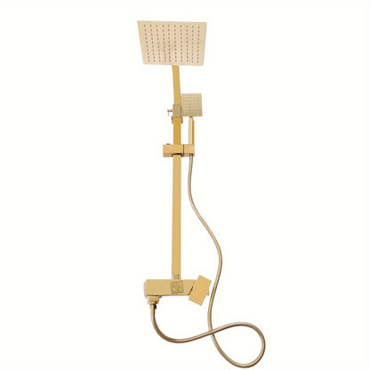 Golden Douche Systeem – Regendouche – Douche Set – Douchekop – Douche Accessoires – Roestvrij Staal – Verstelbare Hoogte – Luxe Gouden Afwerking