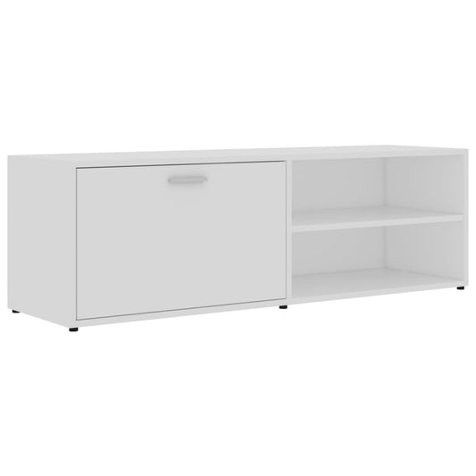 TV Cabinet White 120x34x37 cm Engineered Wood TV Stand Entertainment Center with Storage, Media Television Table for Living Room Bedroom