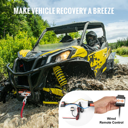 Elektrische Lier – Offroad Lier – ATV Lier – UTV Lier – Elektrische Blokkeerlier – 1587 kg Trekkracht – Waterdichte Bedrade Afstandsbediening