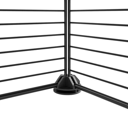 Dierenkooi – Konijnenkooi – Knaagdierkooi – Huisdierenkooi – Puppyren – 36 Stalen Panelen – Zwarte Metalen Deur – Flexibel Formaat – Stevig Staal 35x35 cm