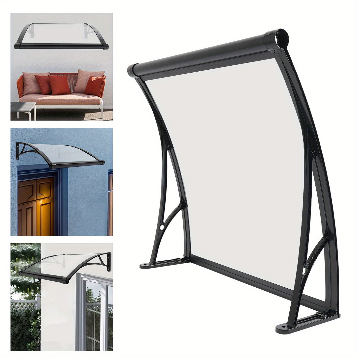 Deurbescherming – Deurafdekking – Deurkap – Raamoverkapping – Afdak – Aluminium – 82cm Breed – Weerbestendig & UV-bestendig