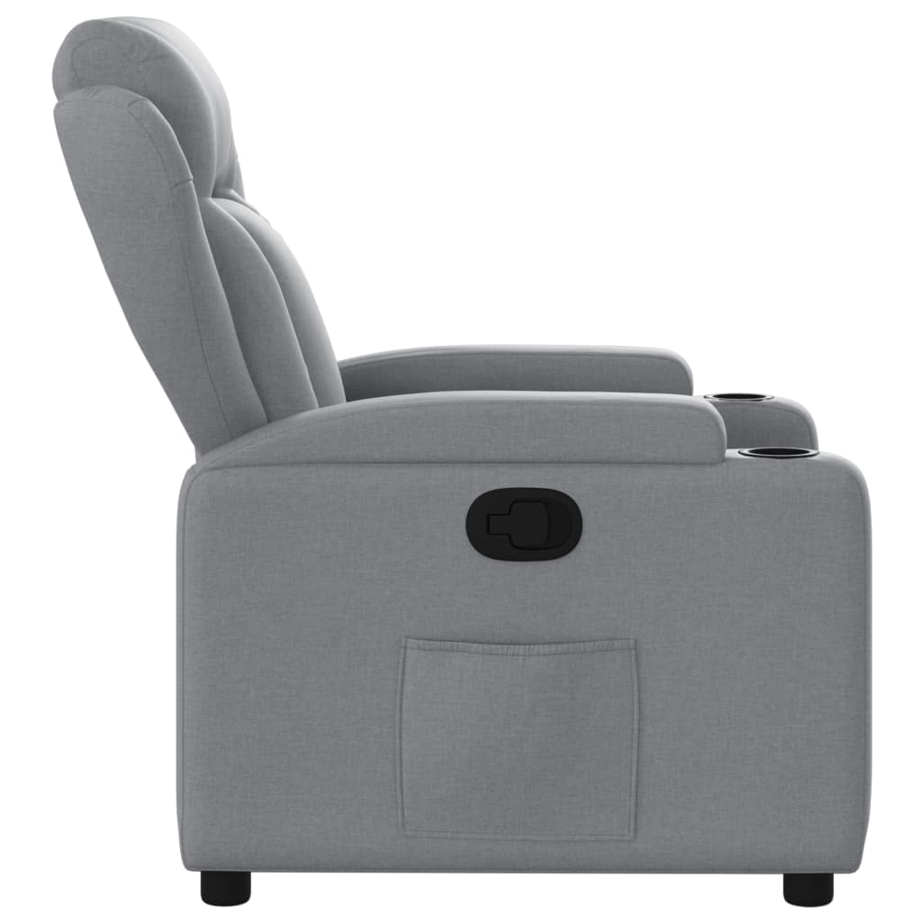 Relaxfauteuil – Relaxstoel – Massagefauteuil – Lounge Fauteuil – Zithoek Stoel – Lichtgrijs – Met Massagefunctie – Handmatig Verstelbaar – Stevig Hout-Metaal Frame