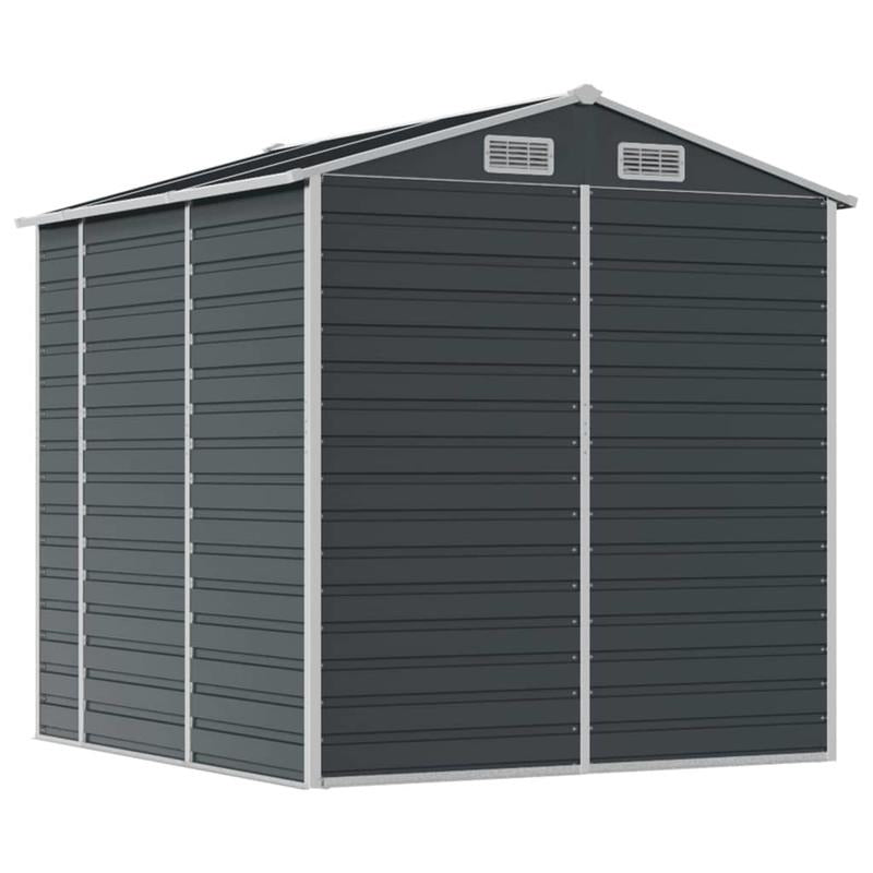 Large Heavy-Duty Metal Outdoor Storage Shed with Gabled Roof & Sloped Sides - Anthracite (Sier ) Temporary Removable Garden Organizer, 191x215x198cm, Durable Steel Construction for Backyard, Patio, or Garden Storage - Ideal f