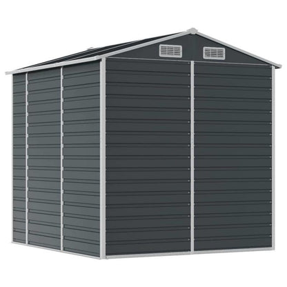 Large Heavy-Duty Metal Outdoor Storage Shed with Gabled Roof & Sloped Sides - Anthracite (Sier ) Temporary Removable Garden Organizer, 191x215x198cm, Durable Steel Construction for Backyard, Patio, or Garden Storage - Ideal f