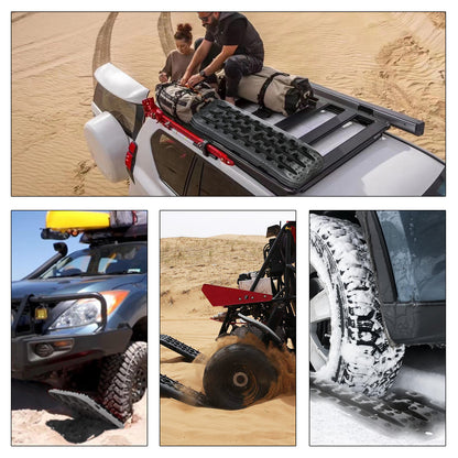 Zandplaten Set – Tractieplaten – Grip Matten – Rijplaten – Offroad Hulp – 3-delig Zonder Stand – Hoge Draagkracht Tot 10 Ton – Duurzaam Versterkt Nylon