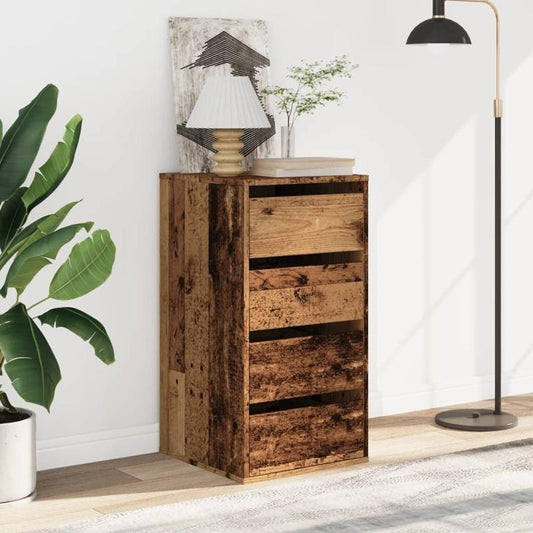 Modern Minimalist Solid Wood Storage Cabinet with Lockable Drawers & Open Shelves - 40x41x76cm Freestanding Organizer with Golden-Toned Hardware, Natural Wood Grain Finish, Easy Assembly for Bedroom, Living Room, Home Office