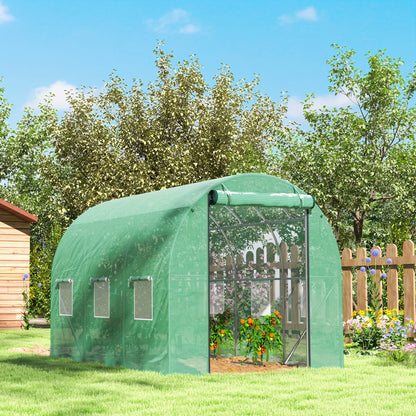 Kas – Tuinkas – Groentetunnel – Hobbykas – Kweekkas – 3x2x2m – UV-bestendig Plastic – 6 Ventilatieraampjes & Rolluikdeur