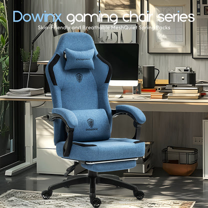Purchase products such as fabric gaming chairs with pocket spring cushions, breathable computer chairs with lumbar support and footrests, high-back gaming office chairs for adults, in black.