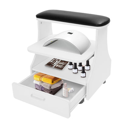 Nagelwagen – Salonwagen – Kappers Trolley – Beauty Trolley – Pedicurewagen – 3 Lagen Opbergniveaus – Stevig MDF Met Melamine Afwerking – 4 Zwenkwieltjes Met Remmen