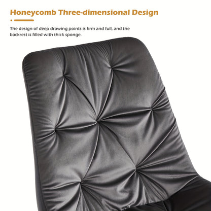 Velvet Draaifauteuil – Eetkamerstoel – Draaistoel – Fauteuil Zonder Armleuning – Stoel Set Groen – 360° Draaibaar – Mat Zwart Stalen Voet