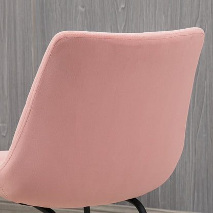 Eetkamerstoelen – Stoelen – Accentstoelen – Keukenstoelen – Retro Stoelen – Fluwelen Bekleding – Afmetingen 50x61x79 cm – Set van 2 – Roze