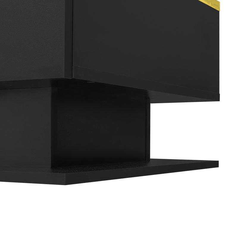Salontafel – Koffietafel – Tafel – Woonkamertafel – Hoogglans Zwart – 90 x 50 cm – Stevig Spaanplaatmateriaal