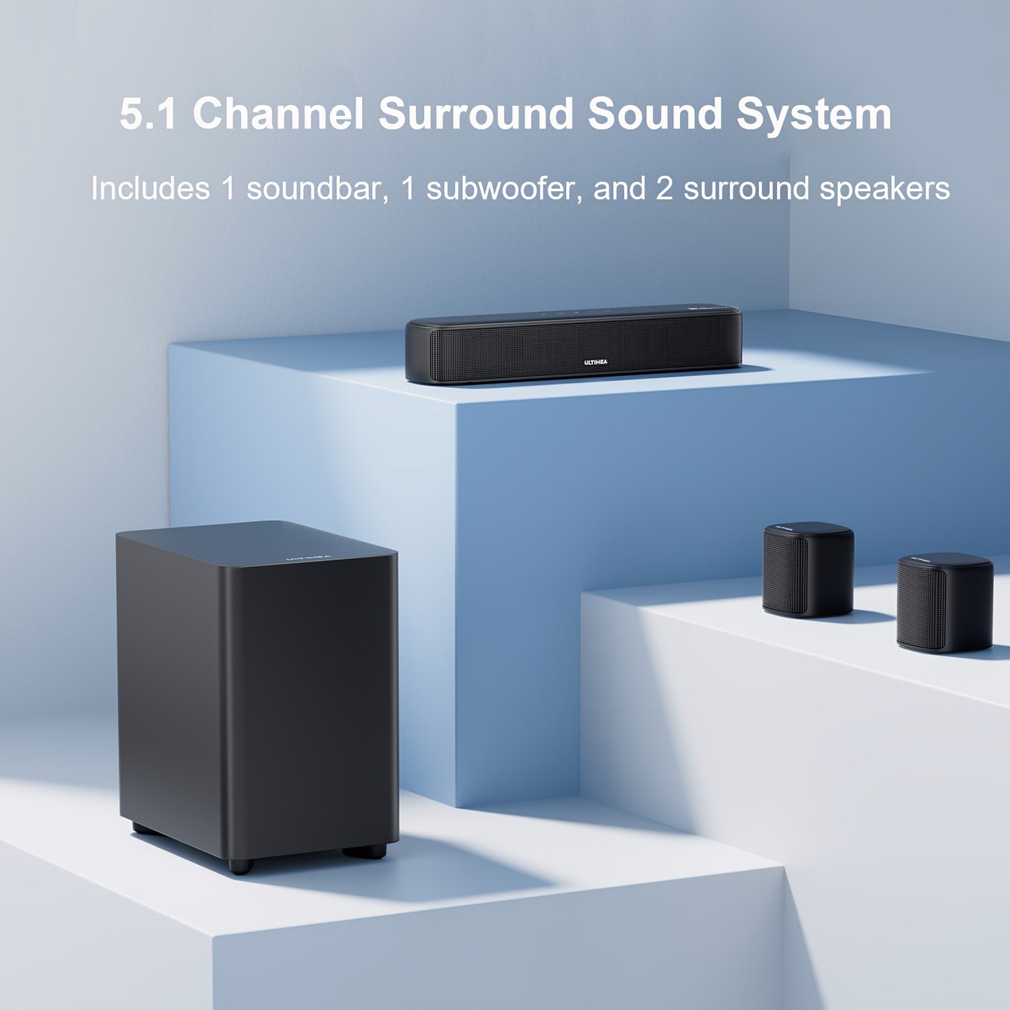 Soundbar – Home Theater – Surround Sound Systeem – TV Speaker – Sound Bar Met Subwoofer – 5.1 Kanaals Surround – Dolby Atmos – App Bediening – HD eARC