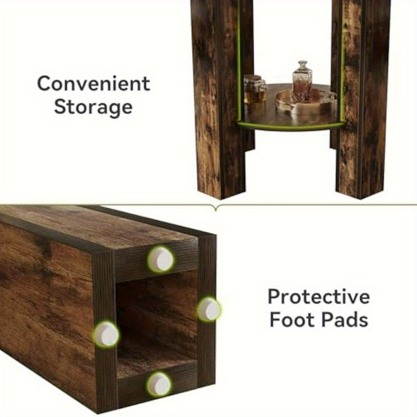 Eettafel – Ronde Tafel – Keukentafel – Eetkamertafel – Tafel – Compact Ontwerp – Opbergruimte Onderblad – Krasbestendig – Stevige Houtlook – 100 cm – Bruin Rustiek