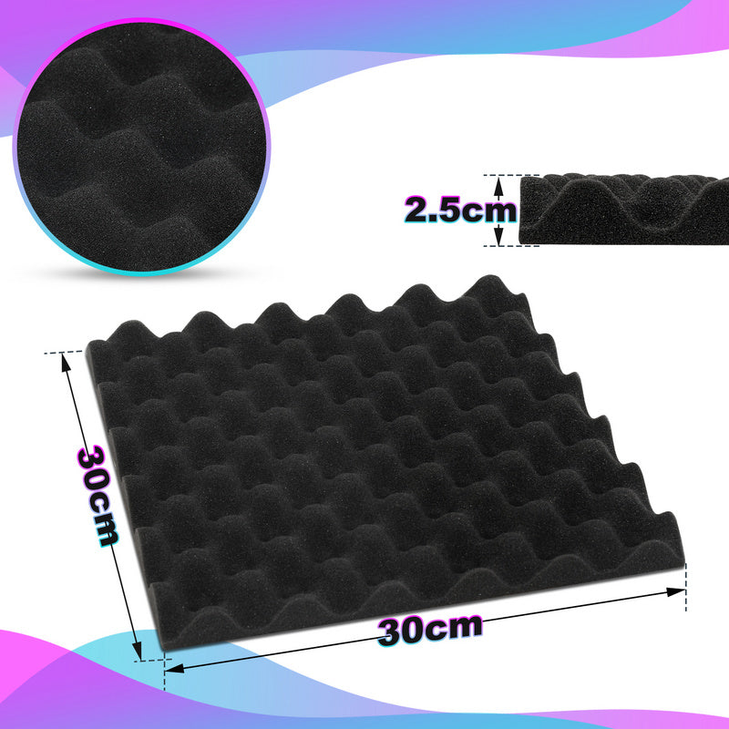 Akoestische Foam Panelen – Geluidsisolatie Platen – Geluidsabsorberende Tegels – Soundproof Panels – Zelfklevend Geluiddempend – 24 Stuks – Echo Vermindering – Eenvoudige Montage