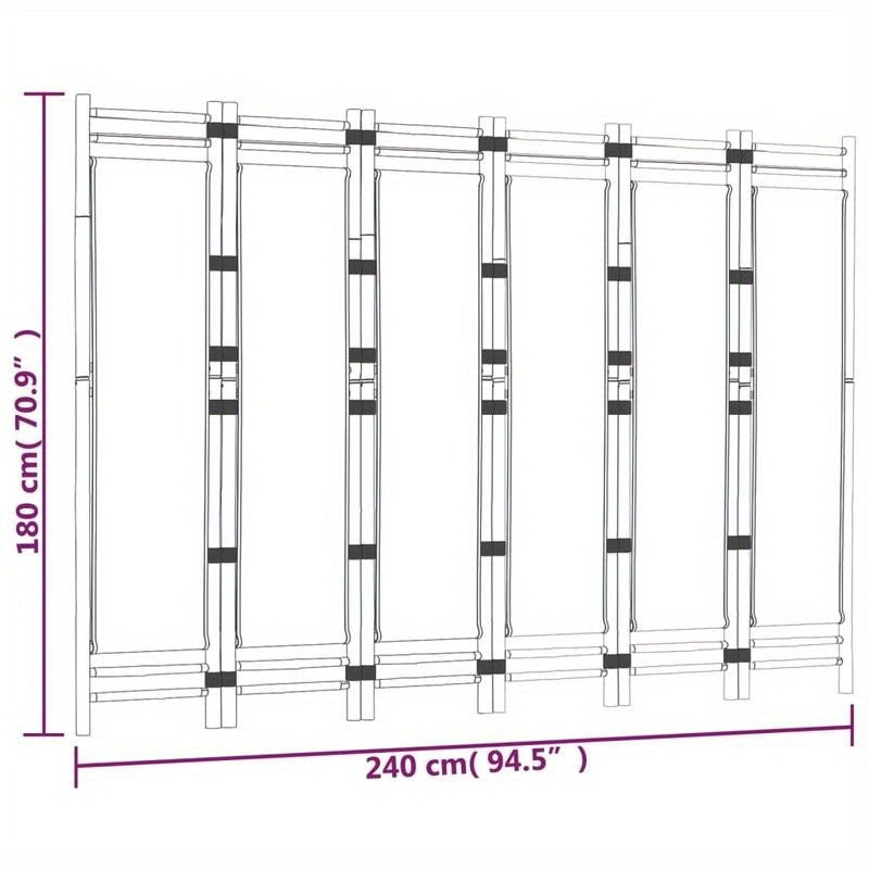 Bamboescherm – Vouwscherm – Kamerscheiding – Scheidingswand – Roomdivider – Crème Canvas – 240 Cm Breed – Duurzaam Bamboe Frame