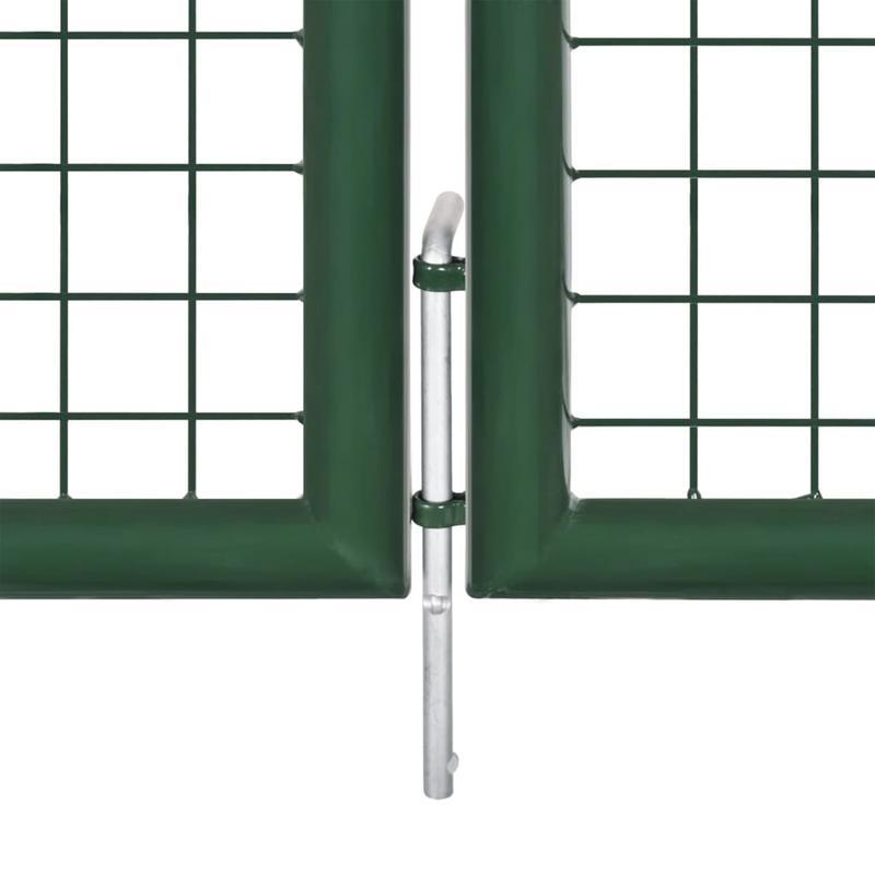Metalen Hekpaneel – Tuinhek – Schuttingpaneel – Terrasafscheiding – Buitenhek – Groen – 390x100 cm – Weerbestendig Metaal – Modern Rasterpatroon