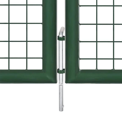 Metalen Hekpaneel – Tuinhek – Schuttingpaneel – Terrasafscheiding – Buitenhek – Groen – 390x100 cm – Weerbestendig Metaal – Modern Rasterpatroon