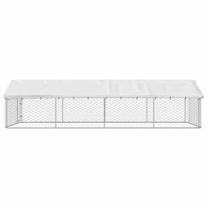 Buitenren – Dierenren – Hondenren – Kattenren – Metaalren – Zilver – Stevige Metalen Constructie – Vergrendelbaar Dak 600x300x150 cm