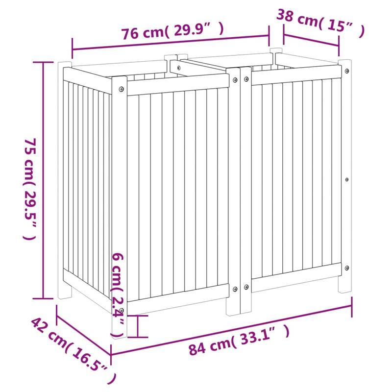 Plantenbak – Bloempot – Plantenpot – Plantenzuil – Tuinbak – Solide Acaciahout – Afmeting 84x42x75 cm