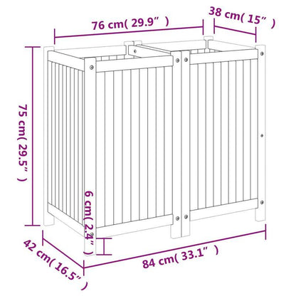 Plantenbak – Bloempot – Plantenpot – Plantenzuil – Tuinbak – Solide Acaciahout – Afmeting 84x42x75 cm