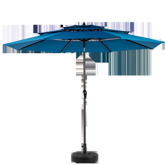 Parasol – Tuinparasol – Balkonparasol – Zweefparasol – Stokparasol – Dubbelzijdig Design – 4,51 Meter Groot – Stalen Frame – Met Slinger – Blauw