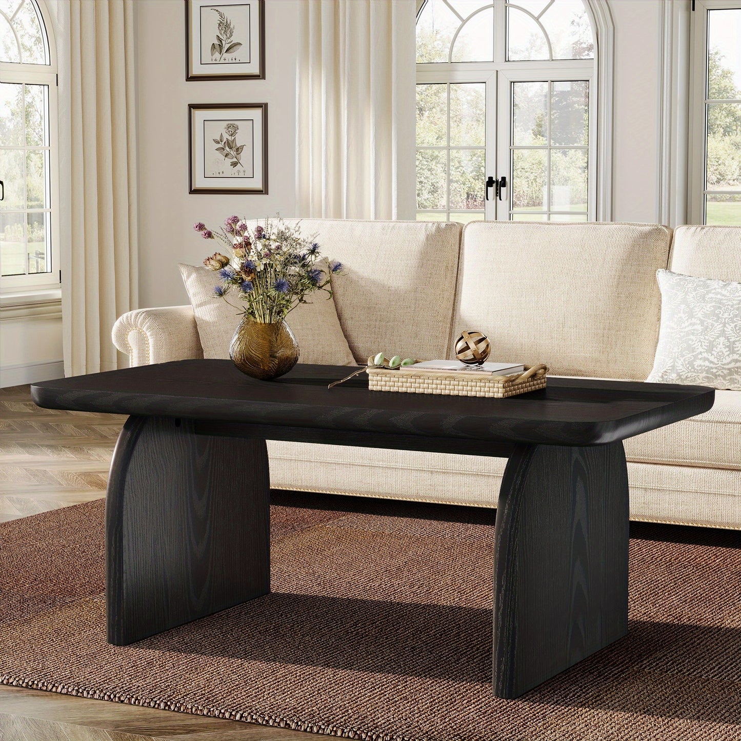Salontafel – Woonkamertafel – Koffietafel – Bijzettafel – Tafel – Ruimtebesparend Design – Stevige Houtconstructie – 47 Inch – Rustieke Bruine Afwerking