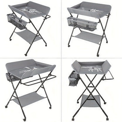 Hondenmand – Hondenbed – Dierenmand – Huisdierbed – Verzorgingstafel – Inklapbaar Met Wielen – Verstelbare Hoogte – Stevig Oxford Stof – Groot Formaat 66x80cm - Grijs