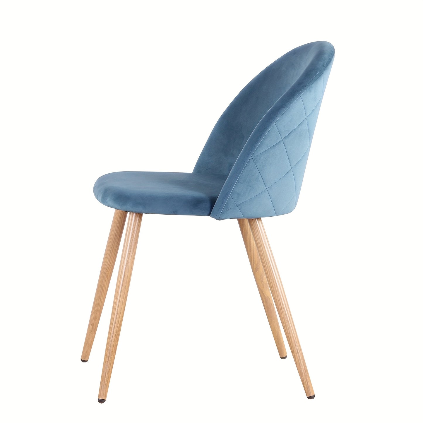 Stoelen – Eetkamerstoelen – Kuipstoelen – Vouwstoelen – Fauteuils – Fluwelen Bekleding – Stevig Metalen Frame – Set van 4 – Blauw