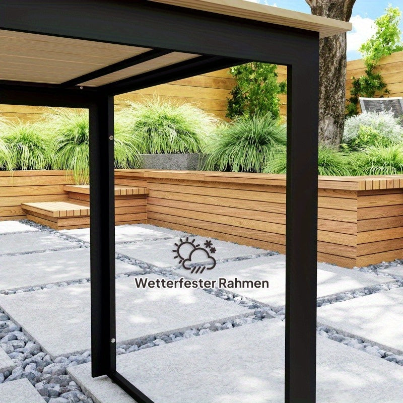 Tuintafel – Buitentafel – Balkon Tafel – Terrastafel – Tuinmeubel – Verstelbare Hoogte – Weerbestendig IJzeren Frame – 175x78 cm – 6 Persoons