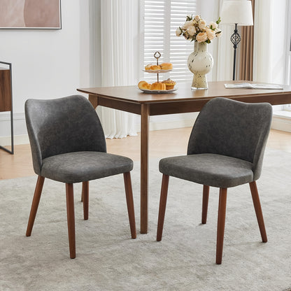 Dining Chair Set of 2 | Mid Century Kitchen Chair with Seat, Ergonomic Solid Back Style, Green Color for Living Room, Restaurant, Coffee Bar - MERXENG