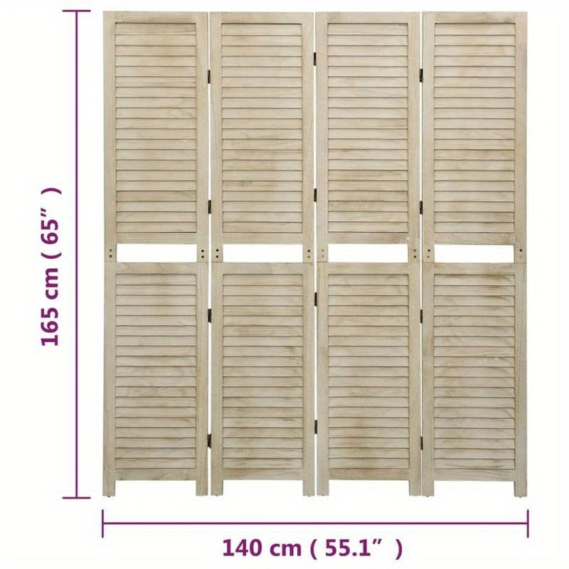 Scheidingswand – Kamerscherm – Room Divider – Vouwdeur – Paneelwand – Paulownia Hout – 140x165 cm – Lichtgewicht & Natuurlijk