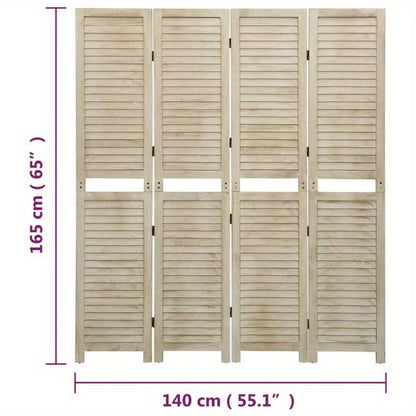 Scheidingswand – Kamerscherm – Room Divider – Vouwdeur – Paneelwand – Paulownia Hout – 140x165 cm – Lichtgewicht & Natuurlijk