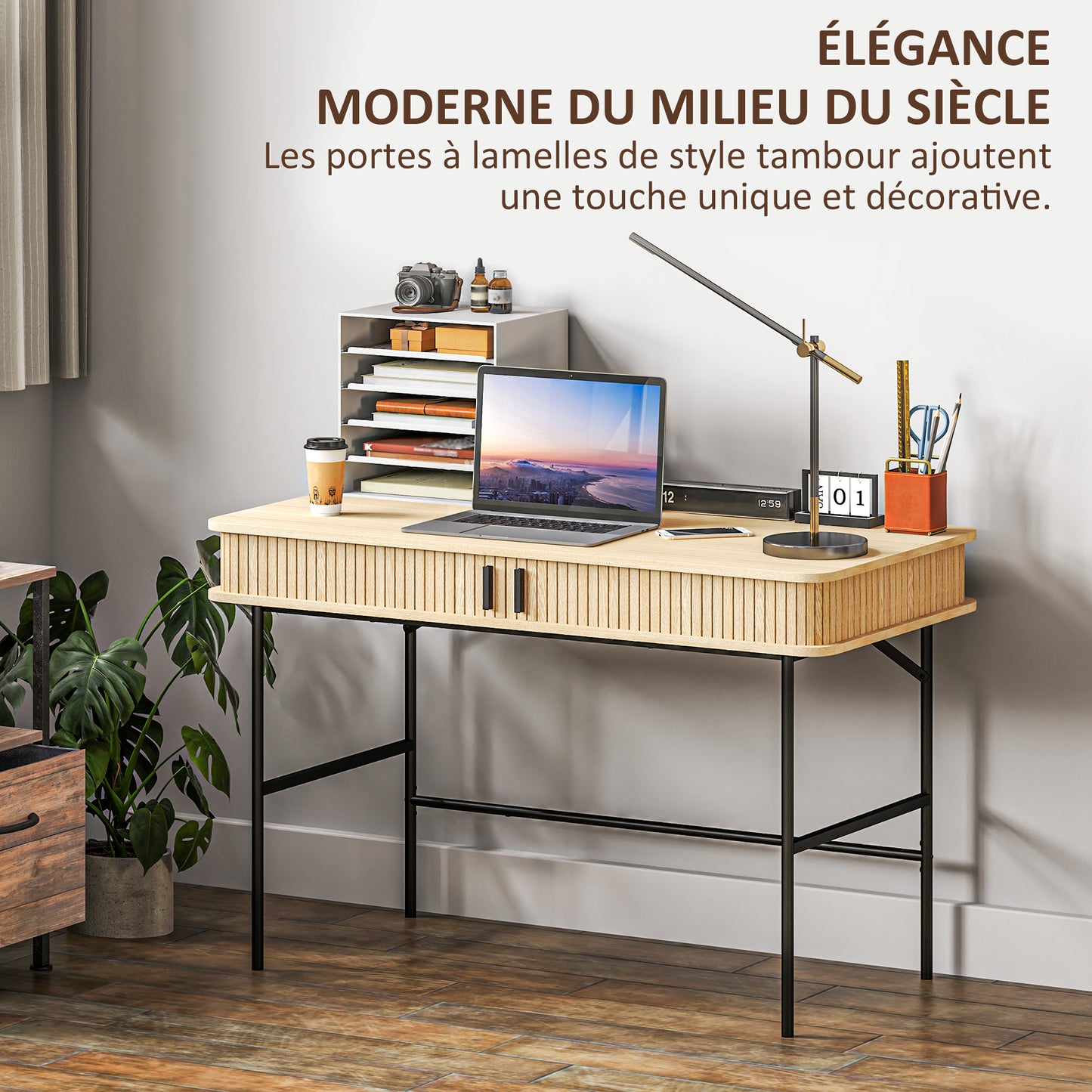 Bureau – Schrijftafel – Computertafel – Werkplek – Computerbureau – Scandinavisch Design – 120x60x76,5 cm – MDF Met Stalen Frame