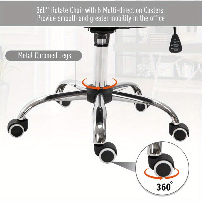 Ergonomische Bureaustoel – Bureaustoel – Kantoorstoel – Office Chair – Werkstoel – Grijs – Verstelbare Zithoogte – 360° Draaibare Basis