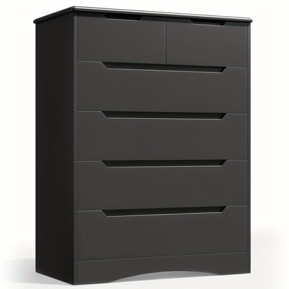 Opbergkast 6 Laden – Ladenkast – Vitrinekast – Dressoir – Sideboard – Zwart – Extra Stevig – Anti-Kantelbeveiliging