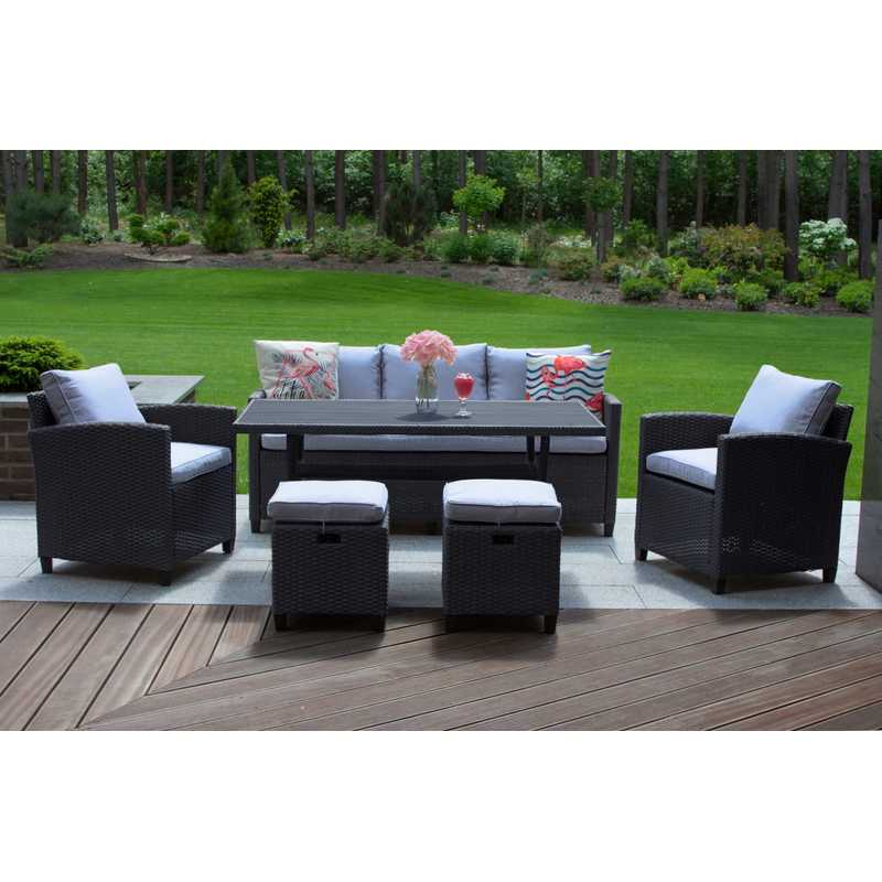 TECHNORATTAN Garden Furniture Set, Table, Sofa, Armchair, MILANO Relaxation Set