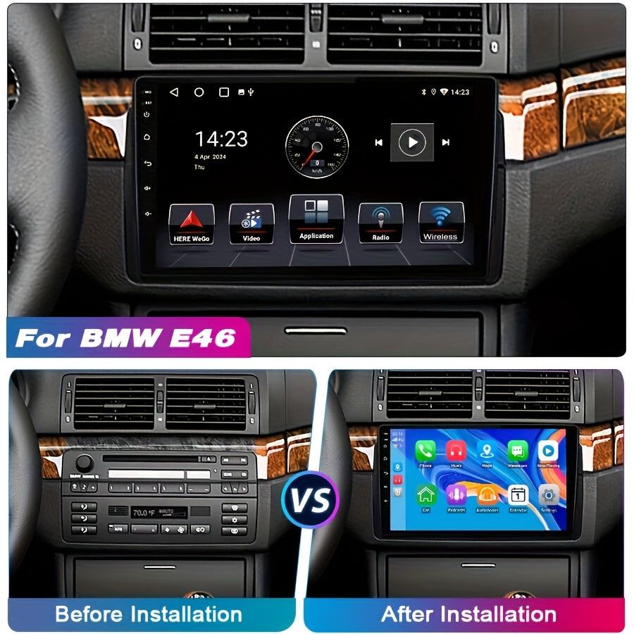 Autoradio BMW E46 2 DIN – Multimedia Speler – Auto Stereo – Navigatiesysteem – Touchscreen Radio – 9 Inch IPS Scherm – Android 15 Systeem – Draadloos CarPlay & Canbus