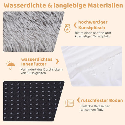 Pluche Hondenbed – Hondendeken – Hondenmat – Hondenkussen – Dierenbed – Groot Formaat 171x115 cm – Orthopedisch Memory Foam – Wasbare Grijze Hondendeken