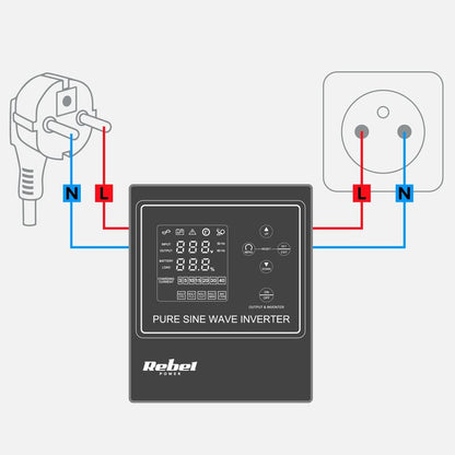 Noodstroomomzetter – Inverter – Stroomomzetter – Accu Omvormer – UPS – 700W Zuivere Sinusgolf – Drie Gebruiksmodes & LED-Display