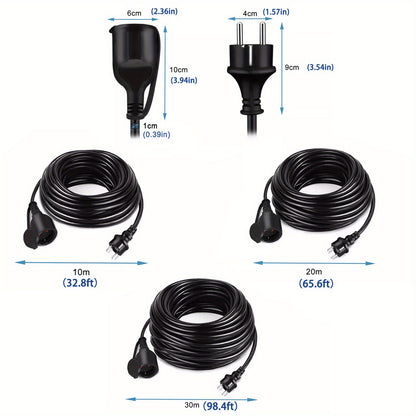 Verlengsnoer – Verlengkabel – Verlengsnoer Eurostekker – Stroomkabel – Kabel verlengstuk – 30 meter – Hoogwaardige PVC kwaliteit