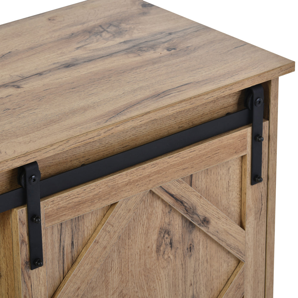 Large TV Cabinet TV Stand Sideboard Entertainment Center | Features two classic sliding doors, Adjustable shelves, Suitable for living room/dining room, Rustic style/modern design, Dimensions: 150*40*60cm, Antique brown, Meta