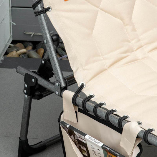 Opvouwbare Tuinstoel – Klapstoel – Loungestoel – Buitenkamerstoel – Balkonstoel – Verstelbare Rugleuning – Metalen Frame