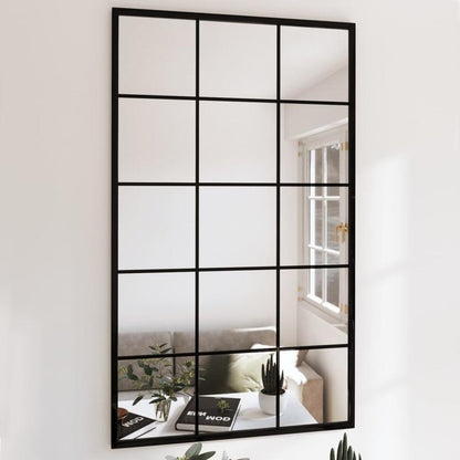 Black Wall Mirror 100X60 Cm • Black Metal Frame • Minimalist Design • Lightweight
