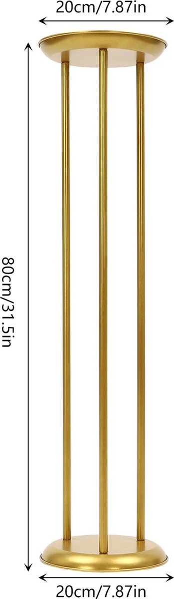 Set van 6 Gouden Bloemenstands - 80 cm Hoge Decoratieve Middelpunt Vazen voor Bruiloften en Feestdecoratie - Bruiloft Decoratie - Luxe Bloem Display Stand