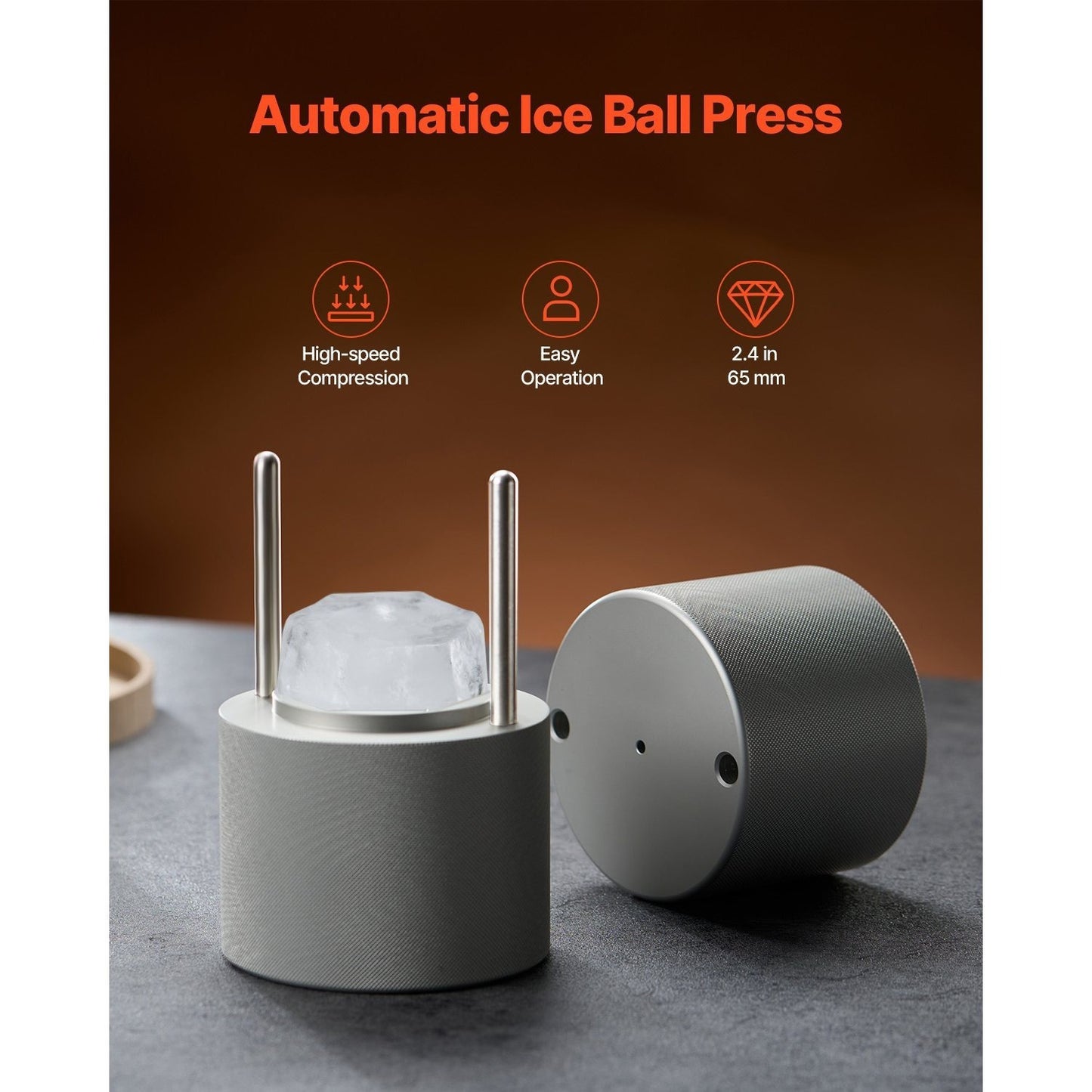 Ijsballenmaker – Ijsbalmaker – Ijsblokjesvorm – IJsdiamantpers – Ijspers – 6 cm Diamanten Vorm – Aluminium Luchtvaartkwaliteit